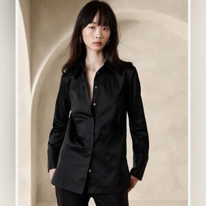 Banana Republic Women'Tuxedo Black Shirt S